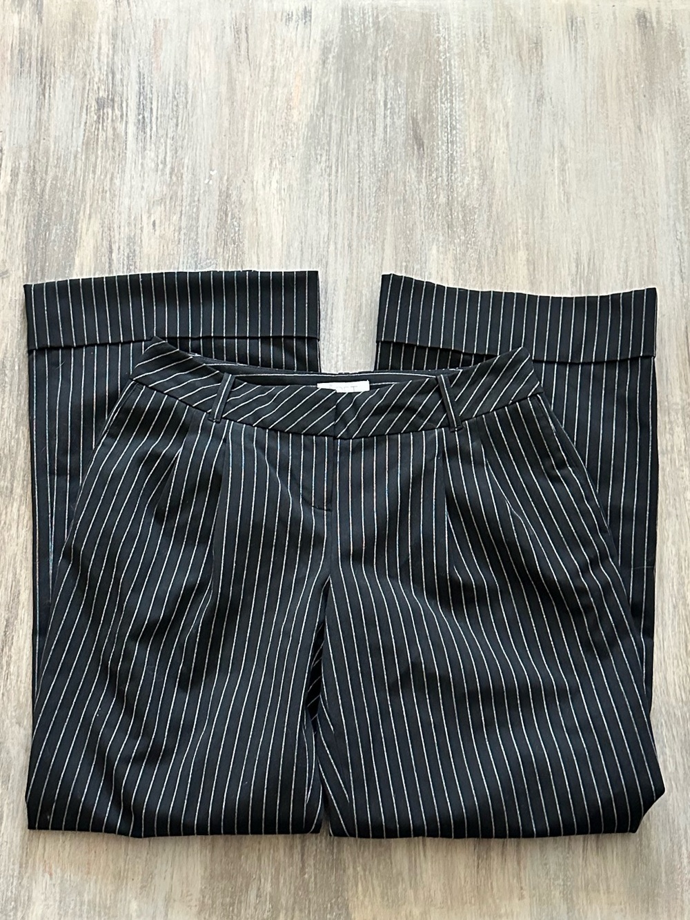 LOFT Women’s Black Pinstripe Dress Trousers 4P